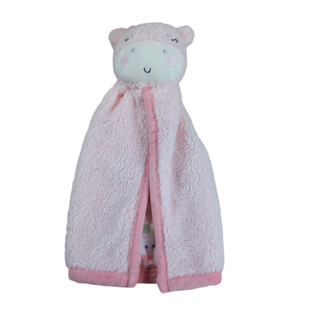 Chick Pea Pink Plush Giraffe Security Blanket Lovey Flowers Sherpa Fleece Baby